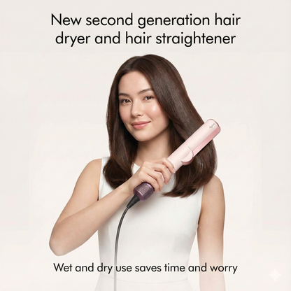 Air Hair Straightener – Fast 2-in-1 Blow Dryer & Straightener Brush for Silky Hair
