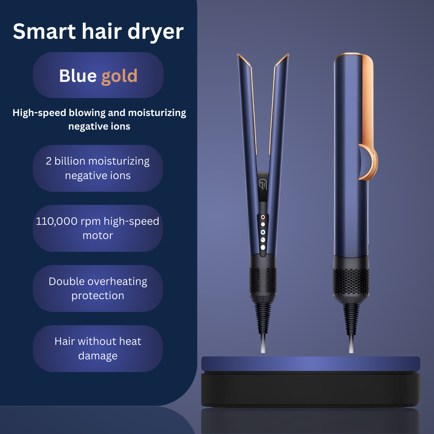 Air Hair Straightener – Fast 2-in-1 Blow Dryer & Straightener Brush for Silky Hair